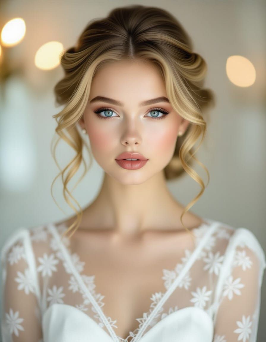 Beautiful 20-Year-Old Russian Girl with Elegant Curls