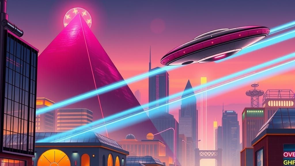 Retro-Futuristic Synthwave Cityscape