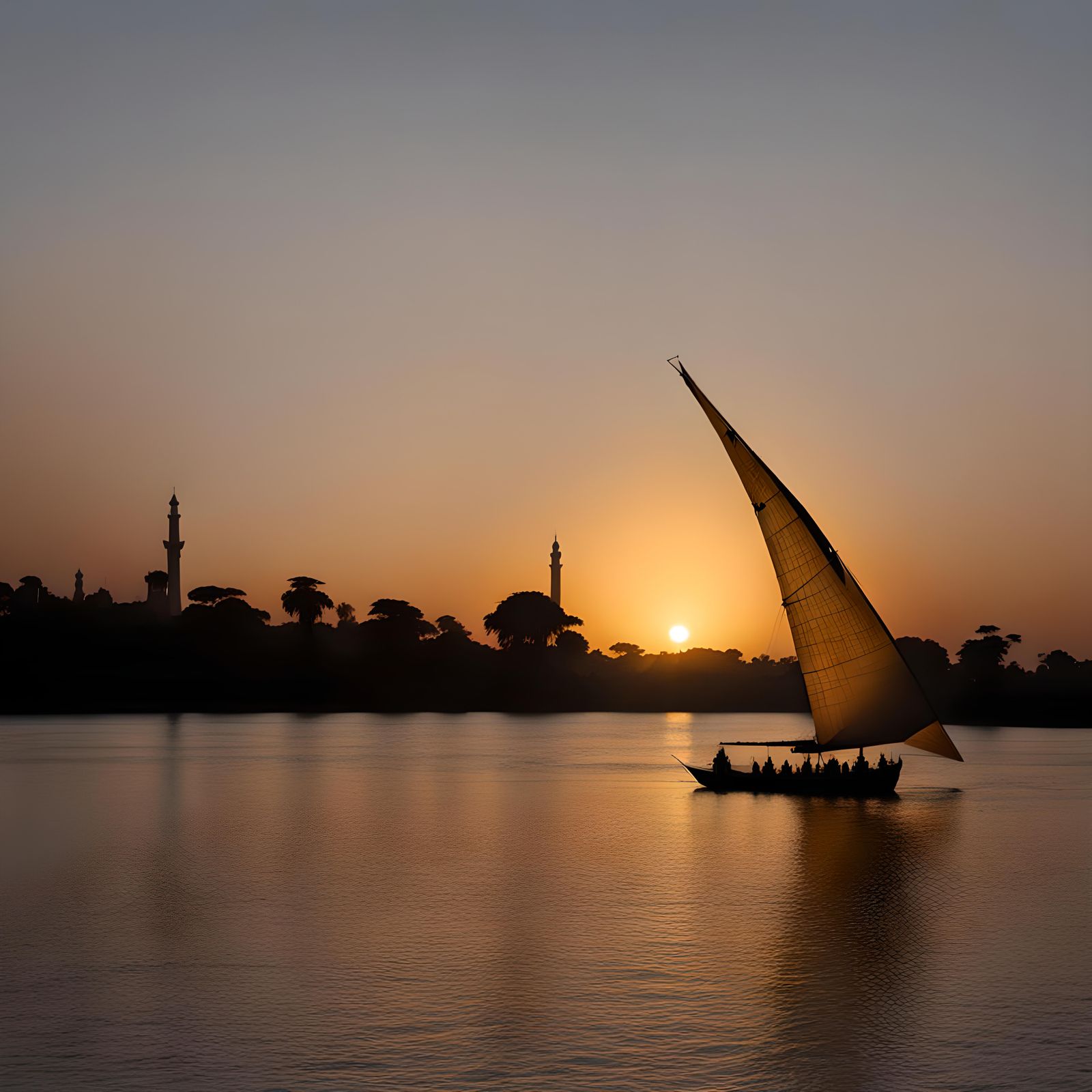 Felucca on the Nile at Sunset