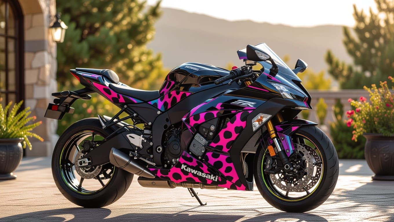 Custom Kawasaki Ninja ZX-6R on Garden Terrace