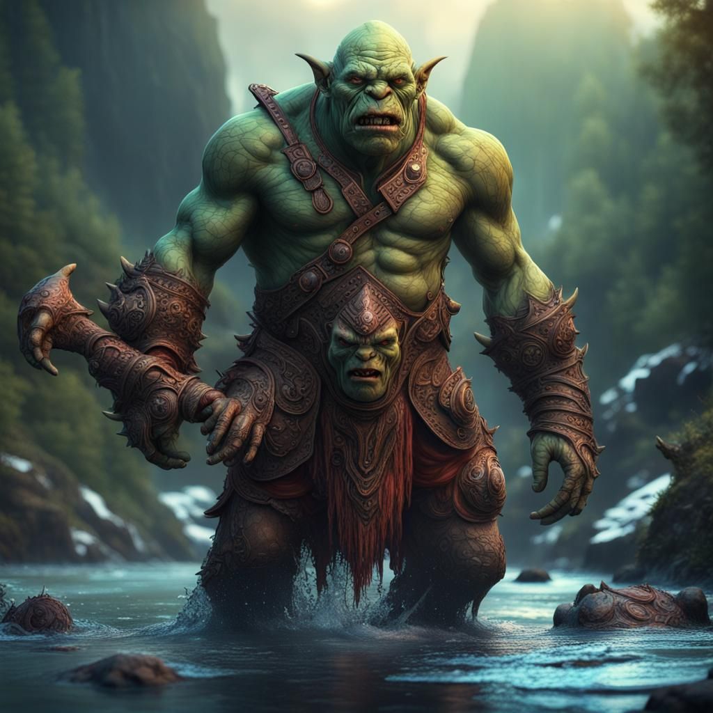 Cosmic Orc by River, Fantasy Concept Art