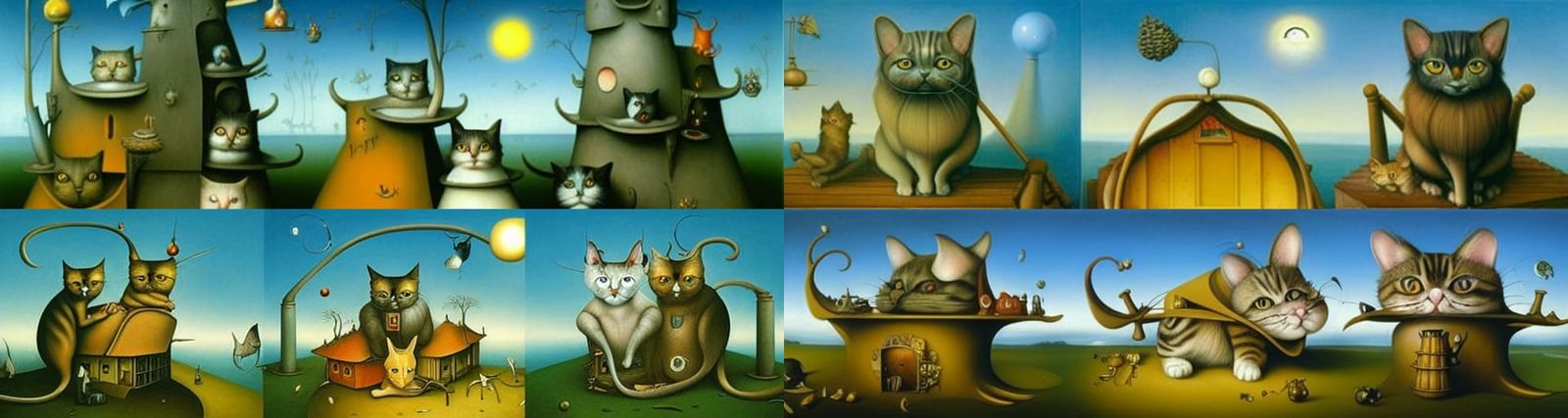Surreal Cats in a Dreamscape, Visionary Art