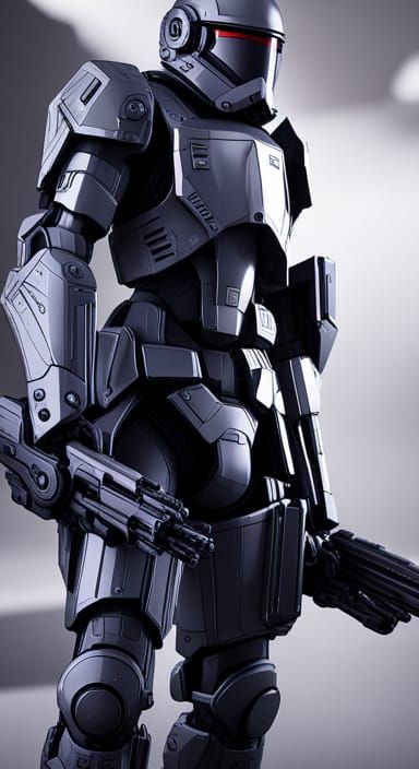 Futuristic Imperial Trooper Mech in Sci-Fi Scene