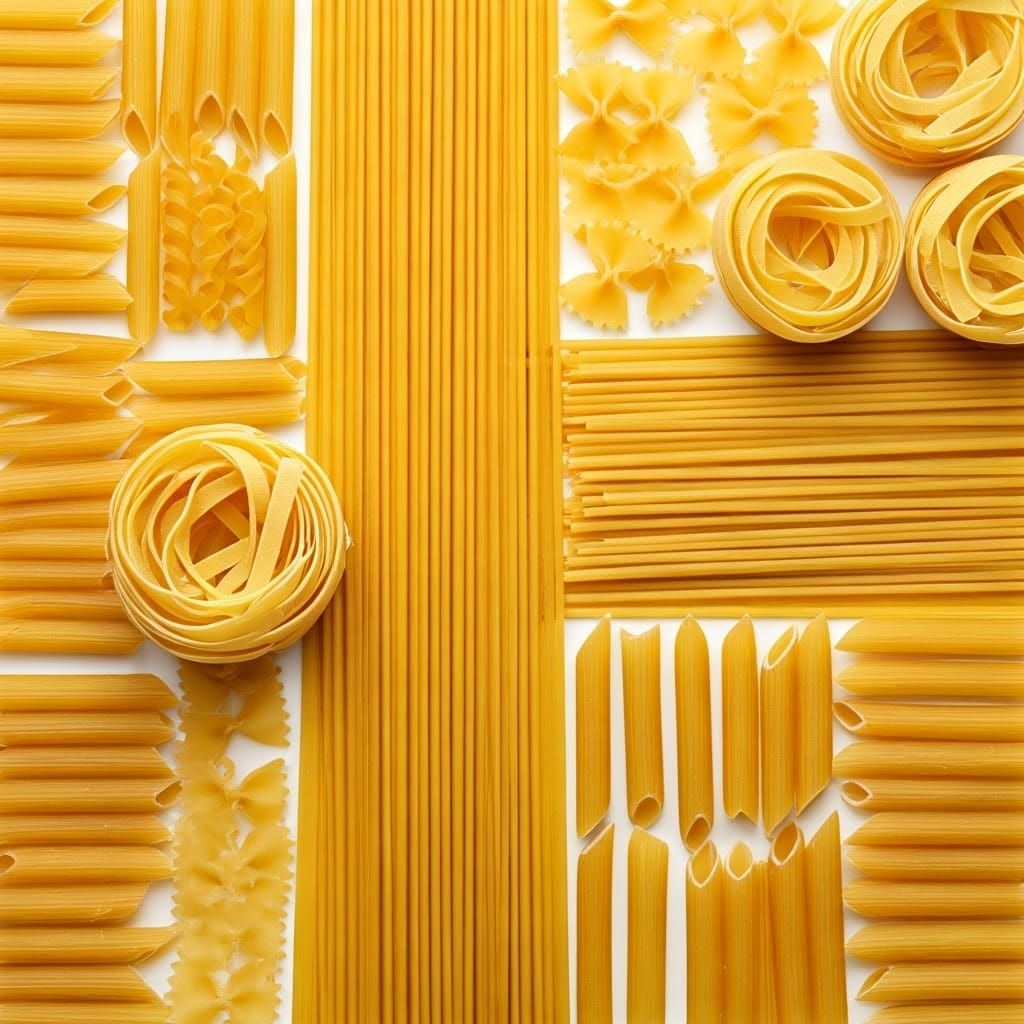 Dried Pasta Flat Lay: A Bauhaus-Inspired Still Life