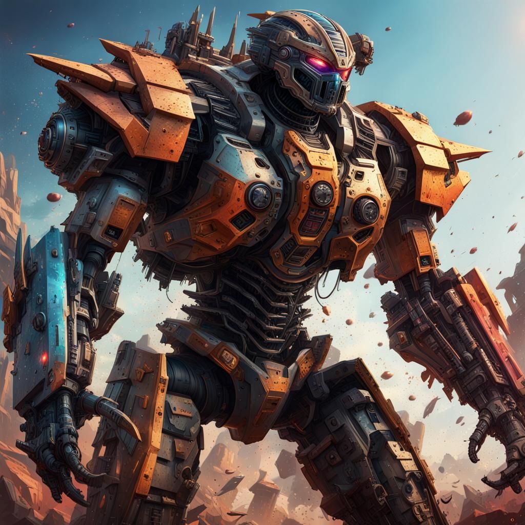 Hyperrealistic Technomage Destroyer Concept Art