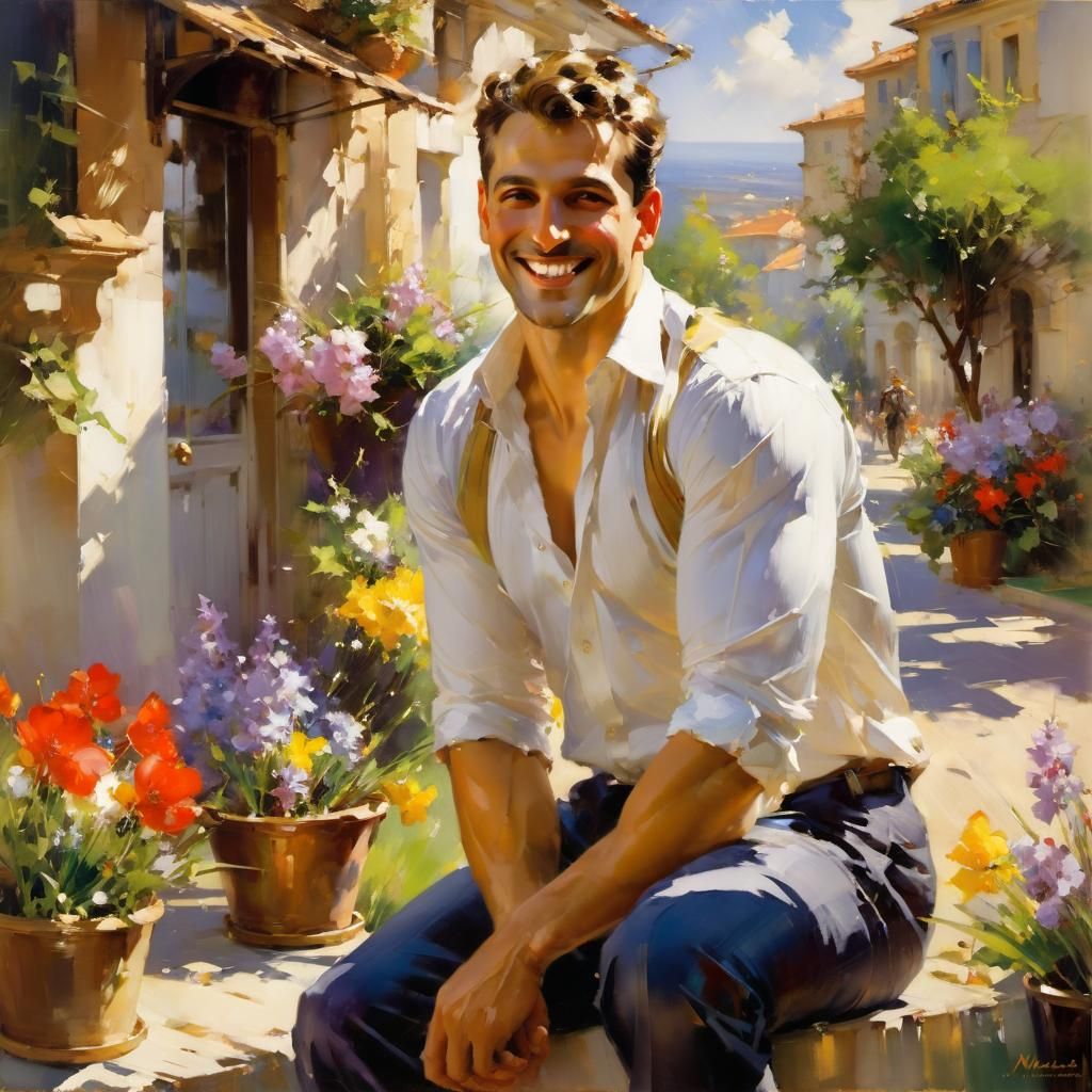 Joyful Spring Scene Inspired by Impressionist Masters