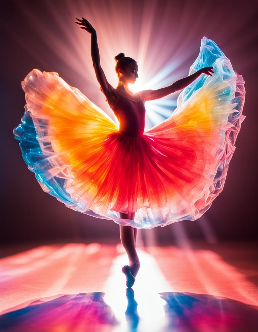Gelatin Ballet Dancer with Translucent Light Effects