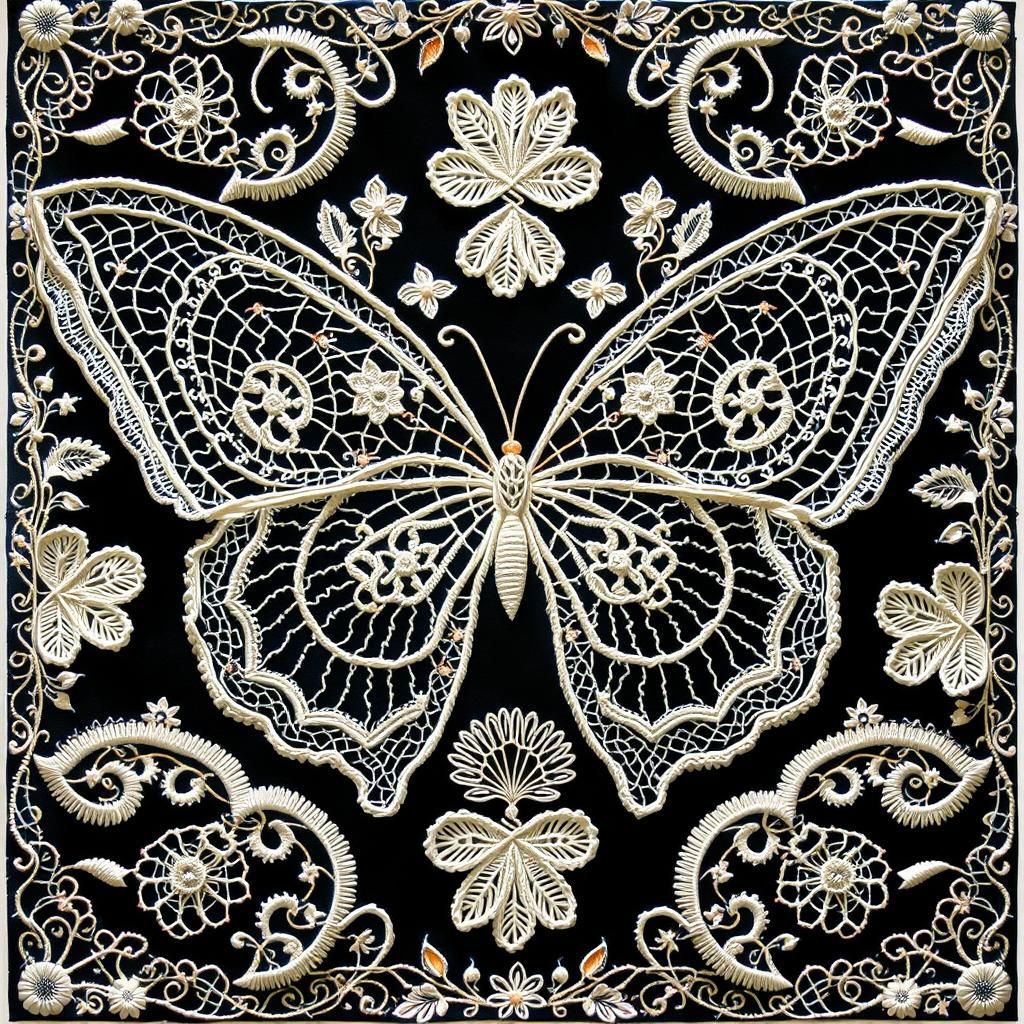 White Crochet Butterfly