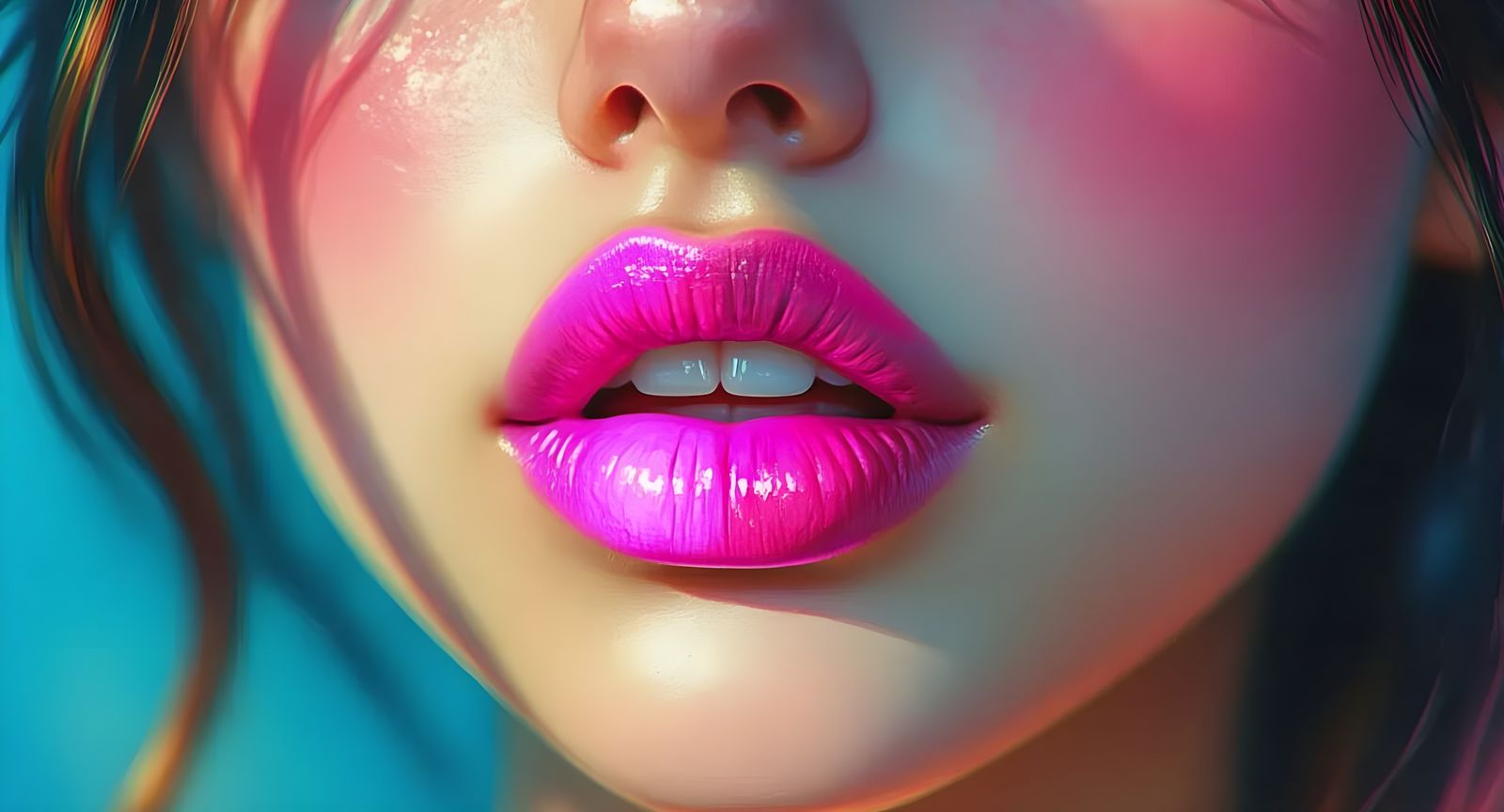 Colorful Lips Portrait in Realistic Style