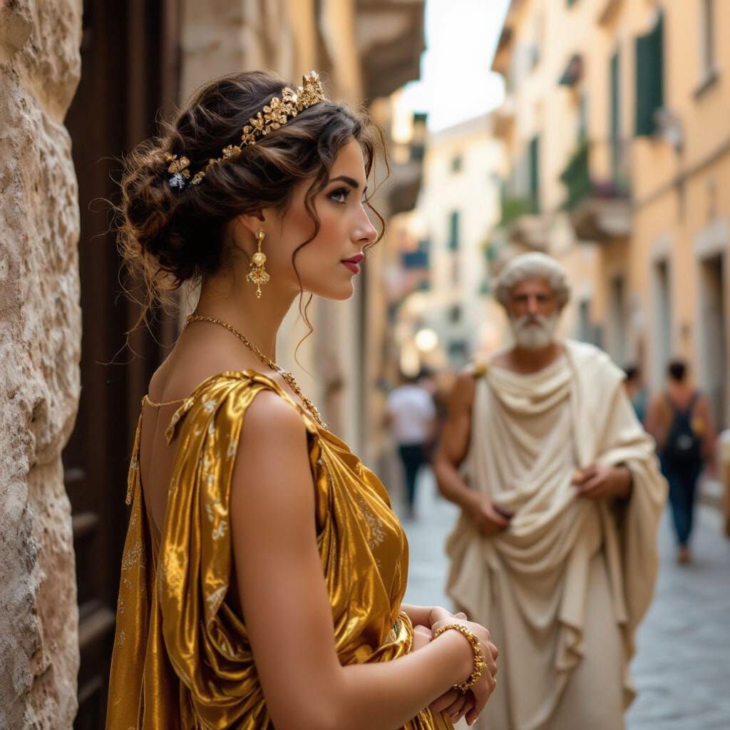 Elegant Woman and Philosopher in Ancient Athens