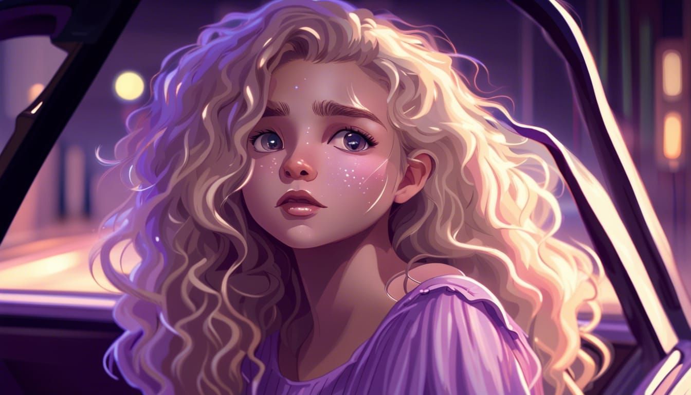 Teenage Girl with Blushing Cheeks in Twilight