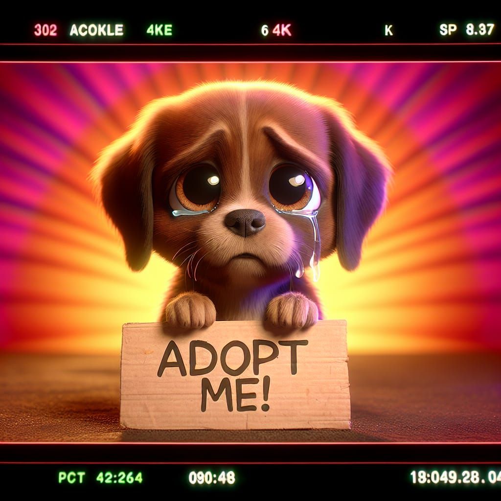 Heartbreakingly Cute Puppy Plea in 3D Digital Art