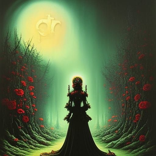 Macabre Roses and Skulls in Horror Fantasy Art