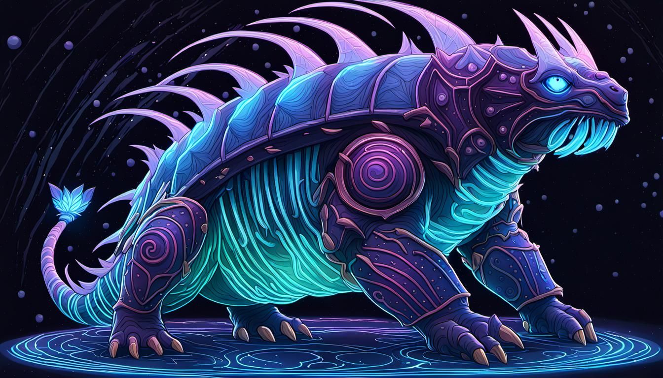 Pokemon Tardigrade Demoness in Gouache Style