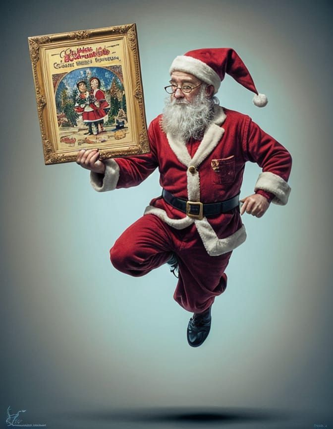 Boy Attacks Santa Claus in Rockwell Style