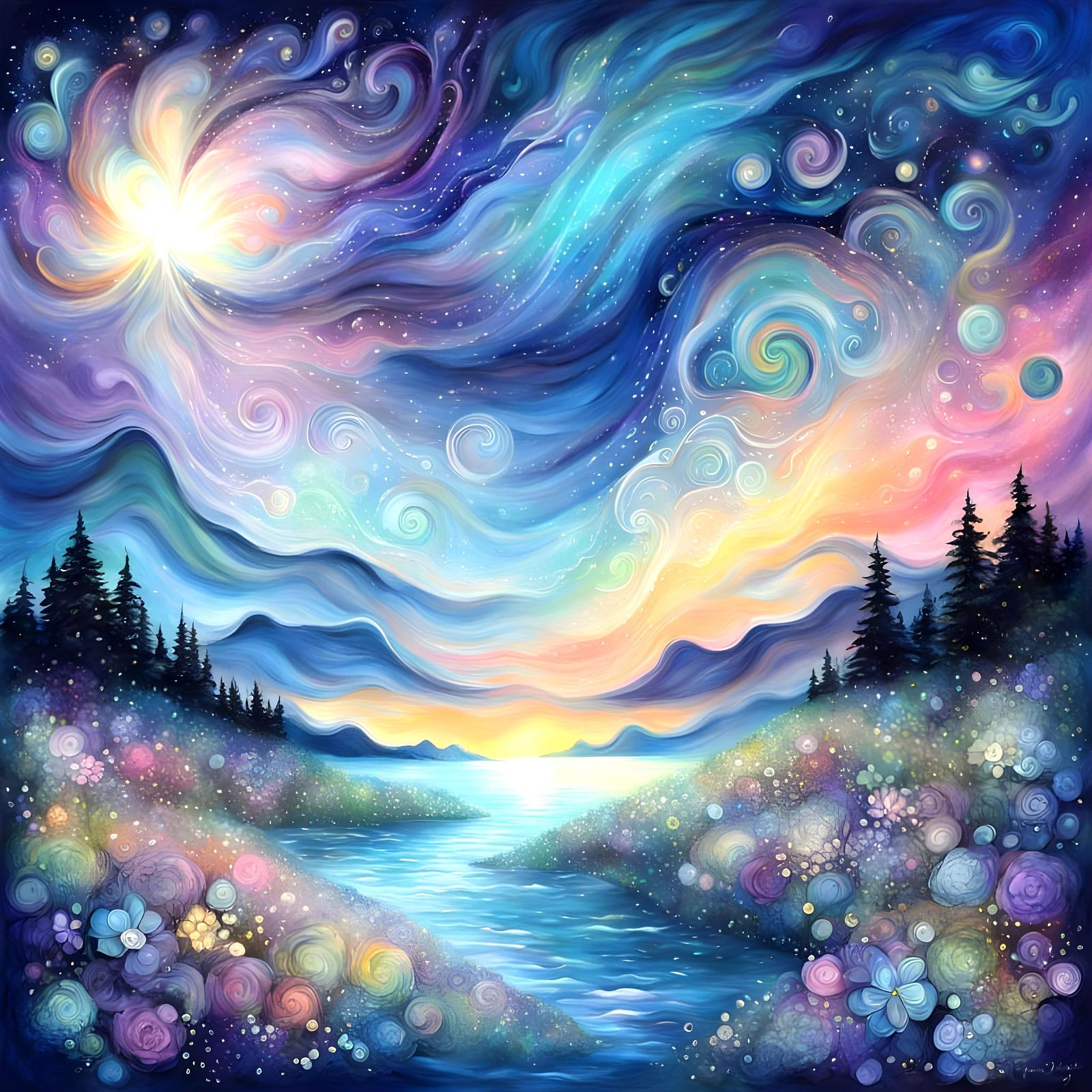 Dreamy Romanticism in Vibrant Pastel Hues