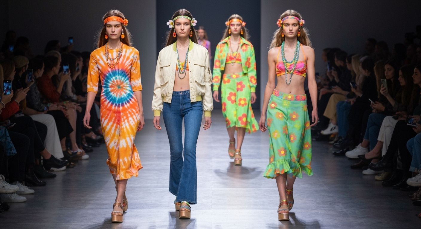 Retro-Futuristic Fashion: 60s Hippie Meets 2025 Runway