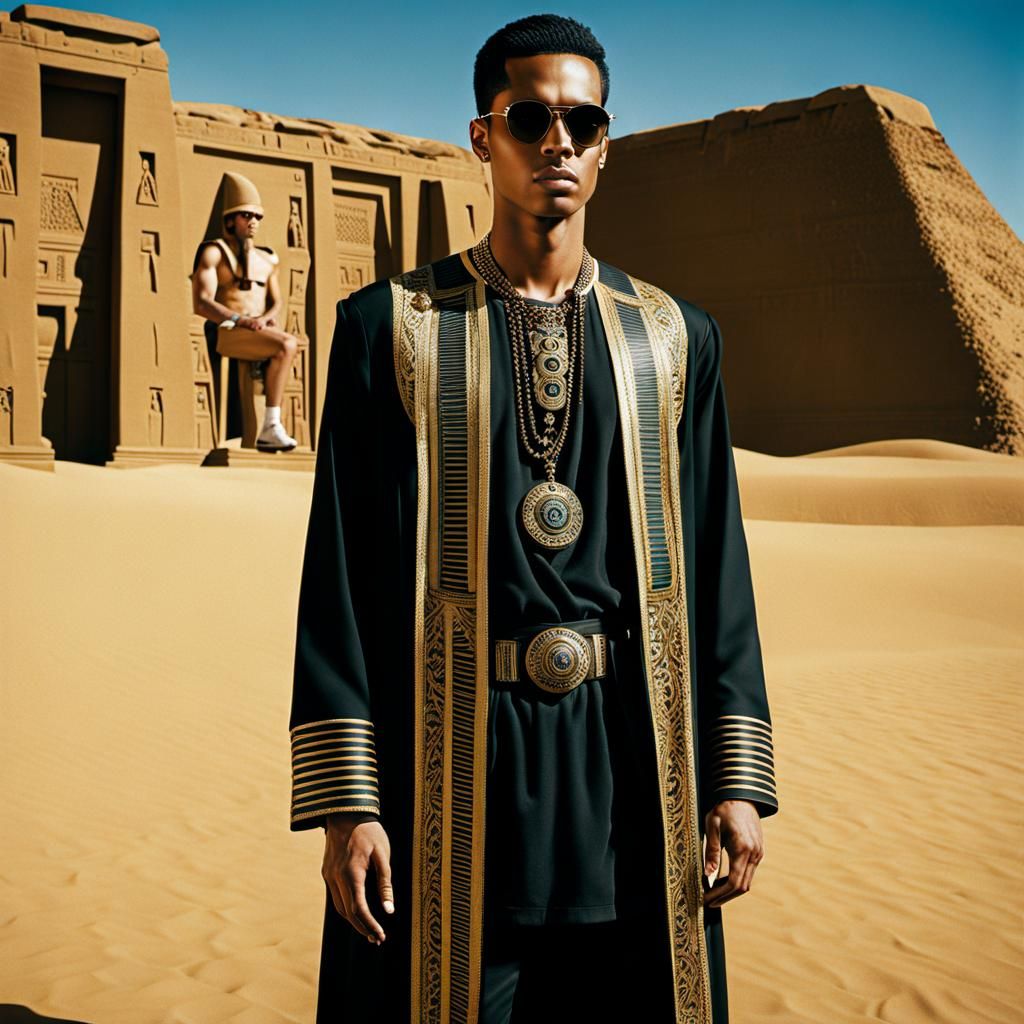 Gothic Egyptian Fashion: Hyperrealistic Hyperdetailed Style