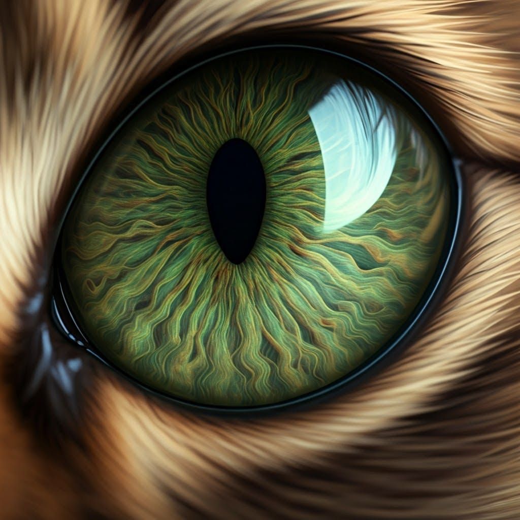 Macro close up green eyes of a cat