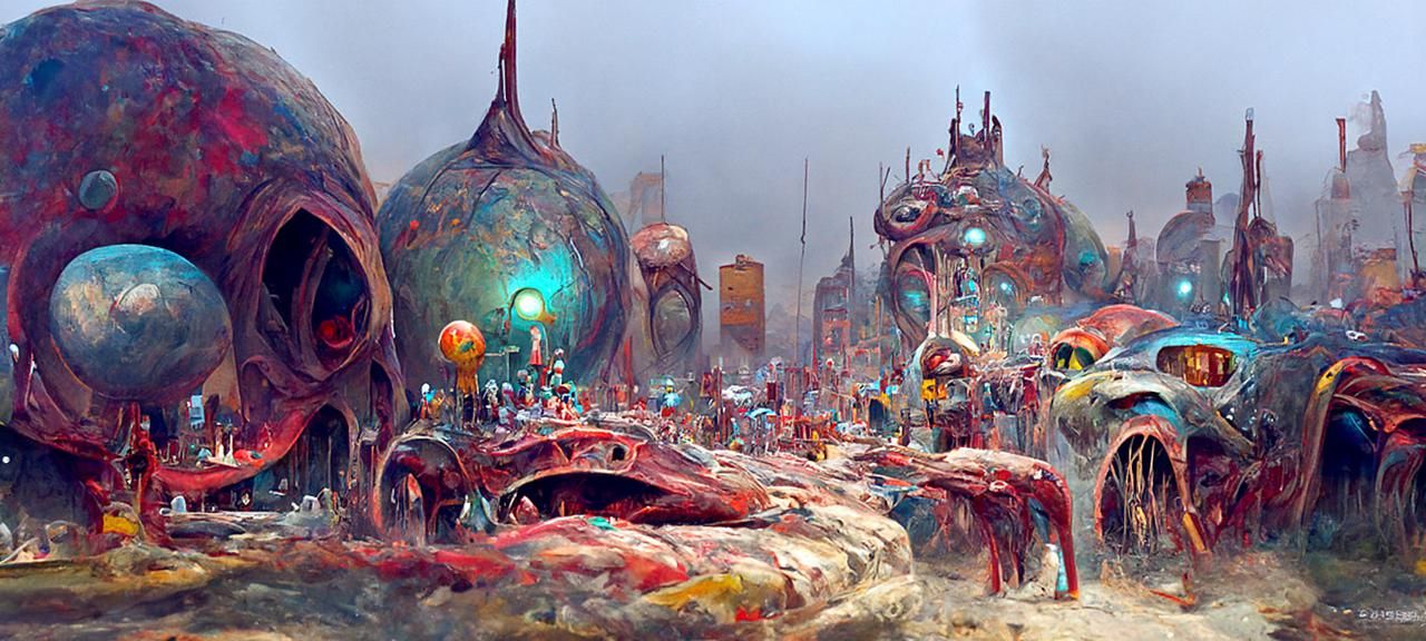 Aaahh!!! Real Monsters Downtown by Beksiński & Gurney