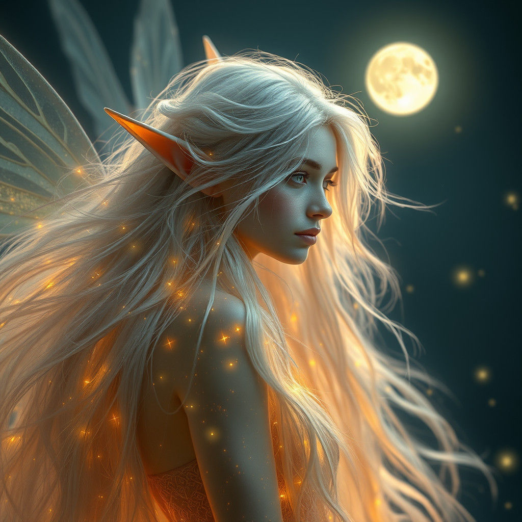 Ethereal Fairy Elf with Luminescent Hair