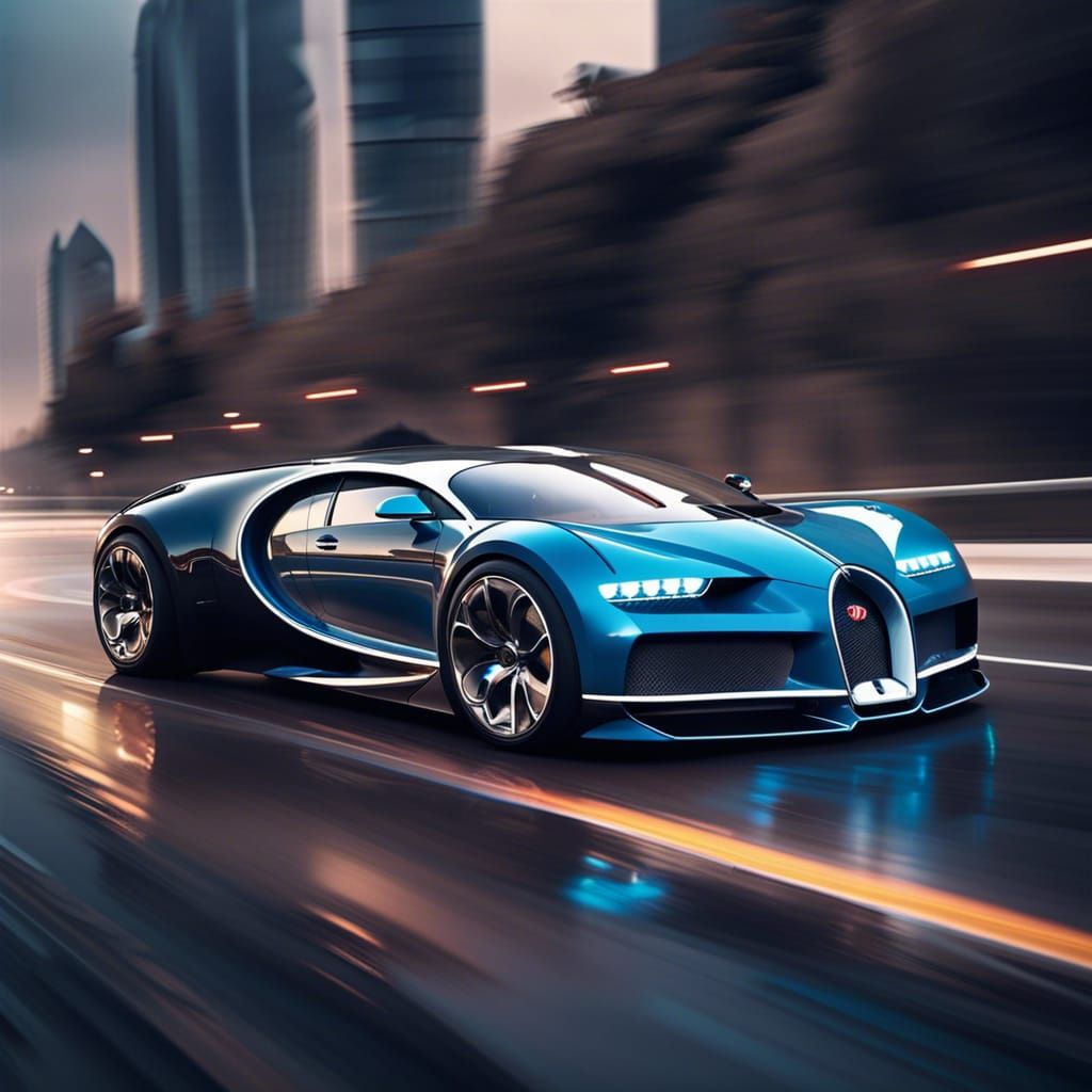 Futuristic Bugatti Chiron on the Open Road