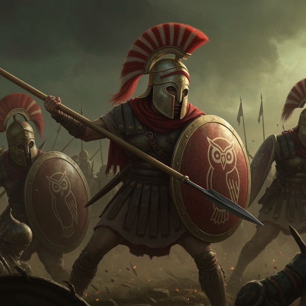Greek Hoplite on Chaotic Battlefield, Matte Painting