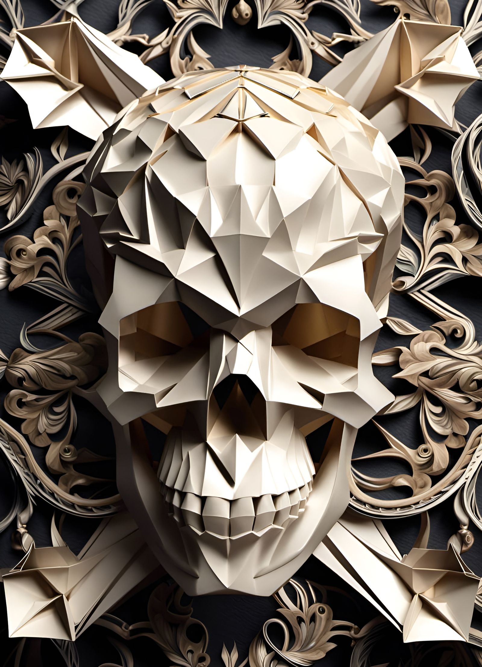 Origami Skull and Crossbones