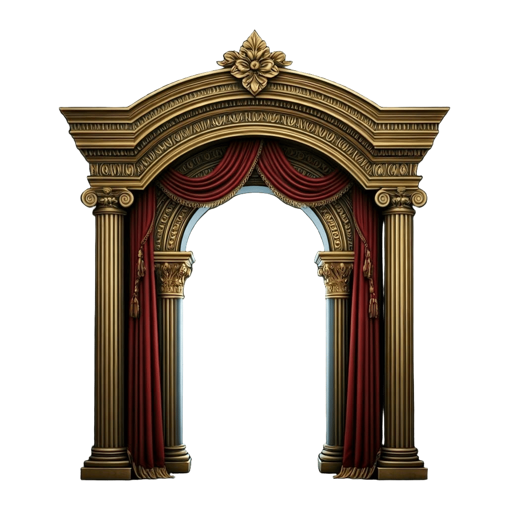 Decorative Golden Archway with Corinthian Columns