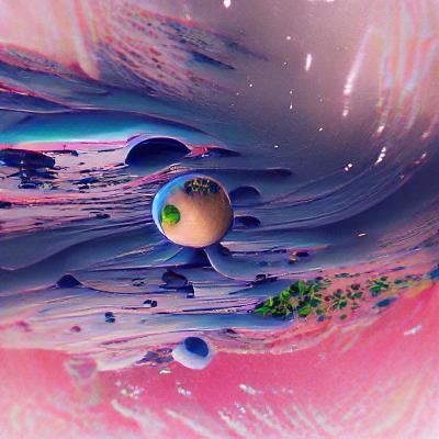 Colorful Swirling Planet in Digital Art Style