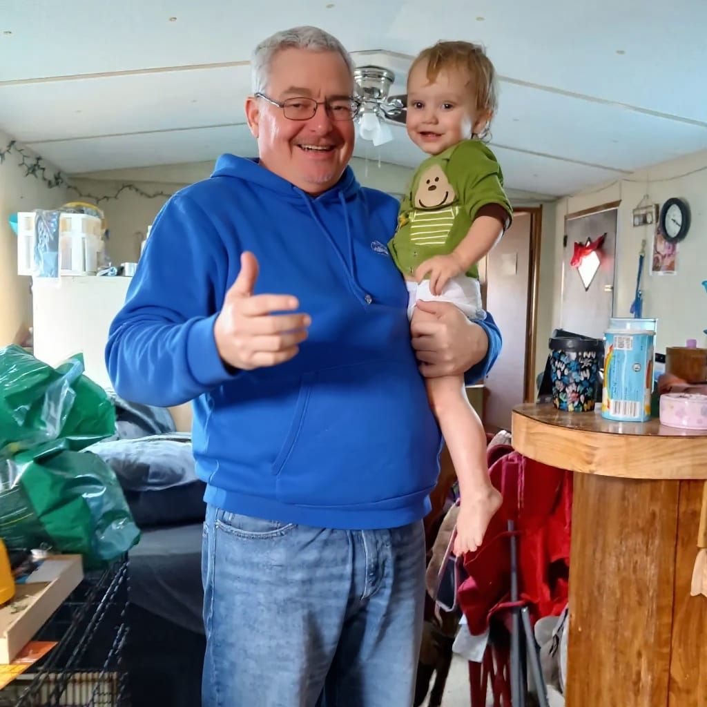 Grandfather and Grandson's Joyful Moment