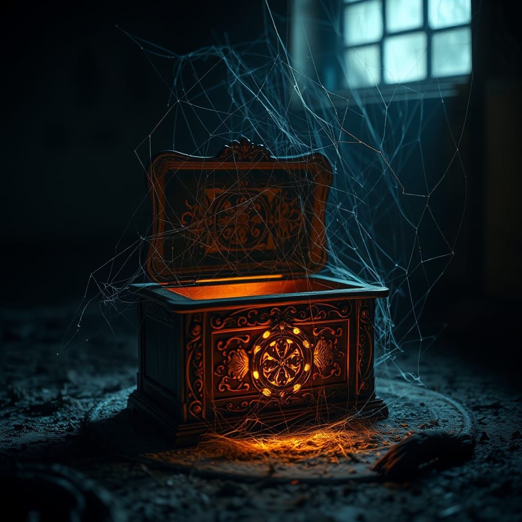 Orange brown old music box