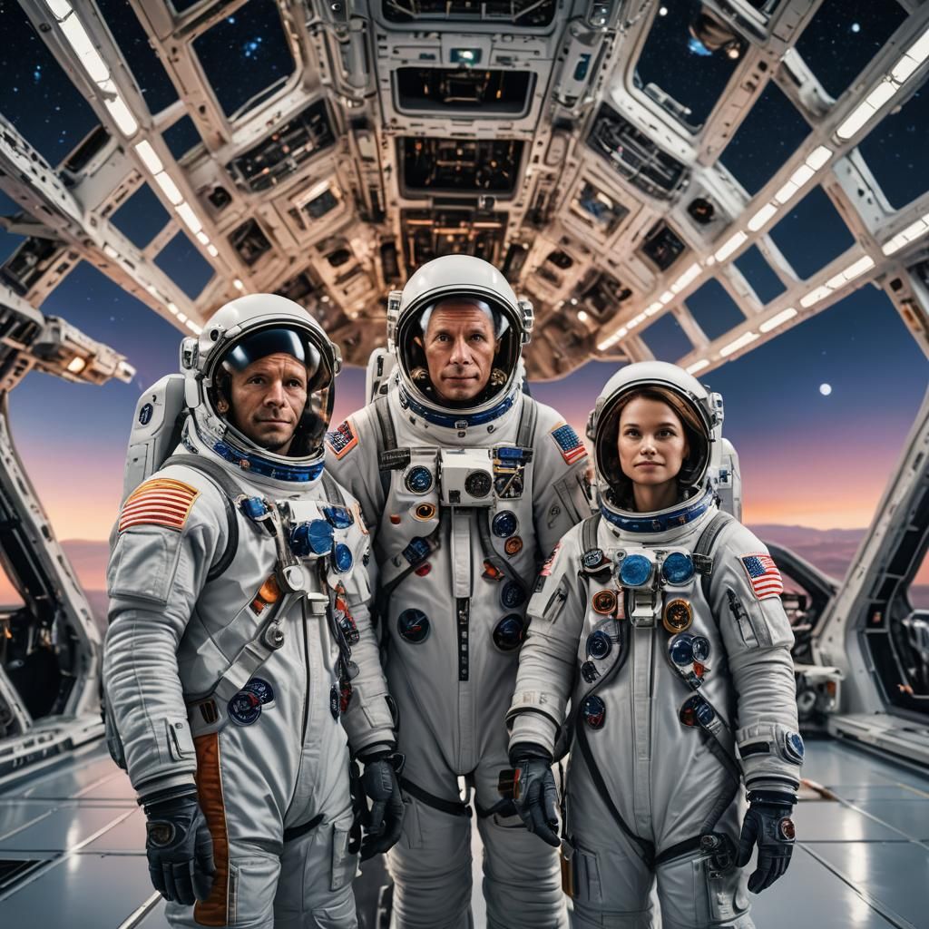 American and Alien Astronauts in Sci-Fi Photo