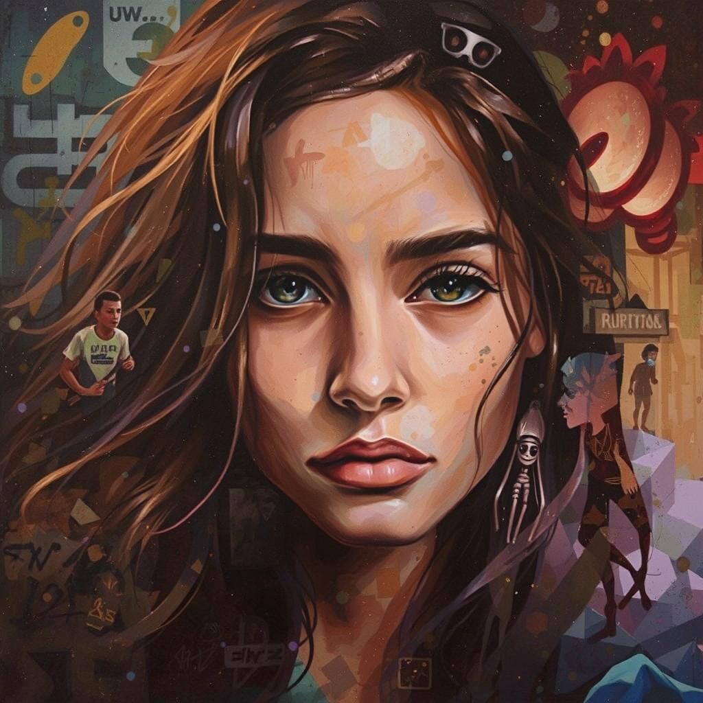 Graffiti Fantasy: Mystical Creatures in Double Exposure