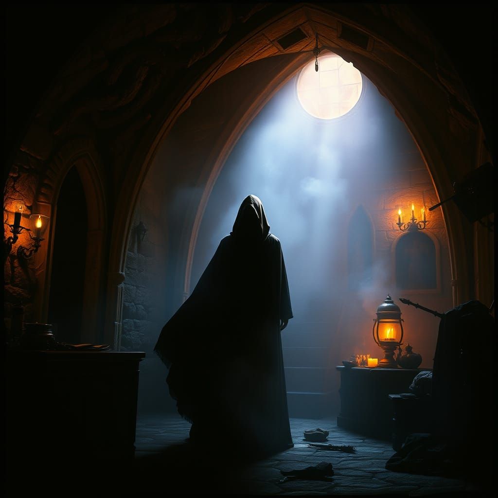 Mystical Lair Illuminated by Golden Light