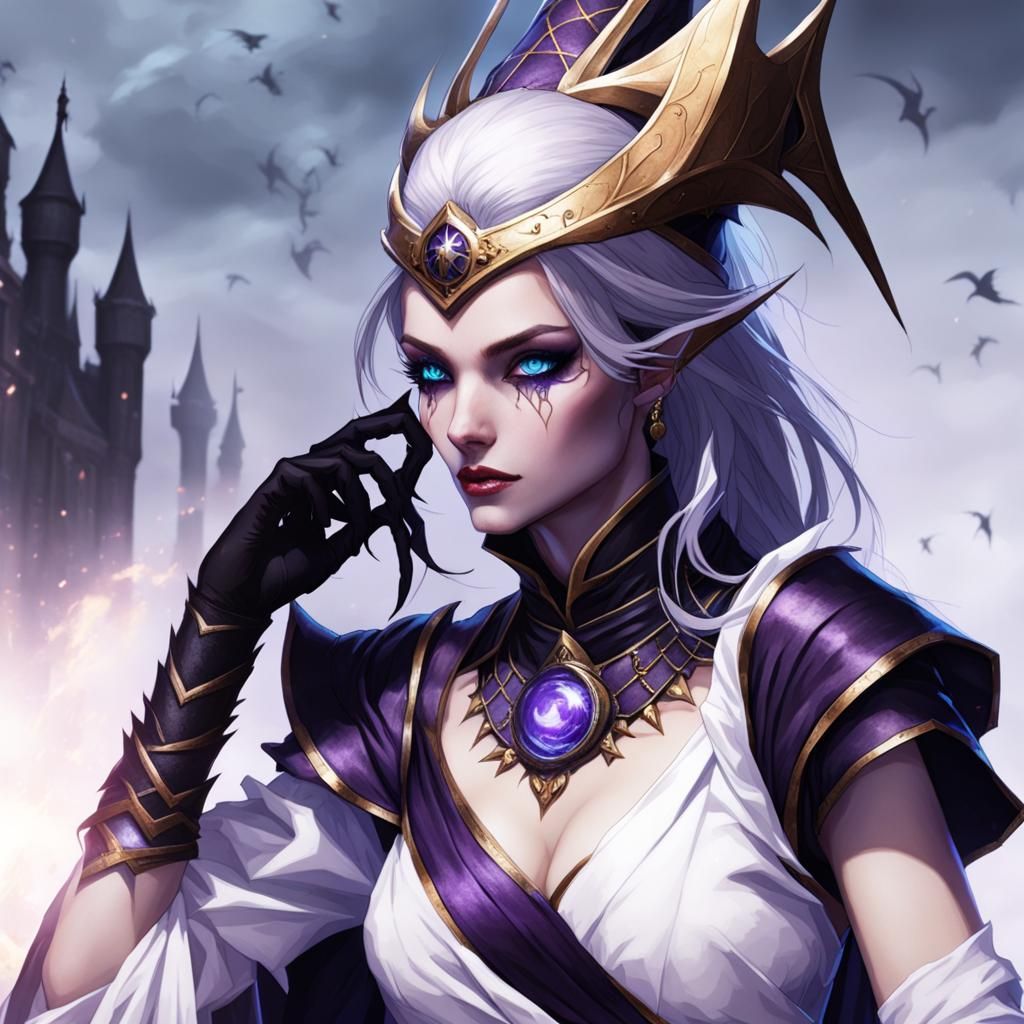 Dark Sorceress in a Tower: Fantasy Art