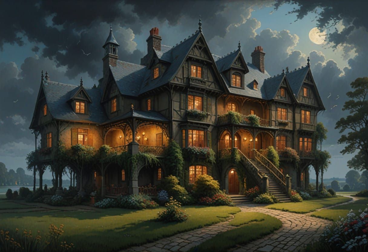 Grand Rustic Manor in the Style of the Old Masters