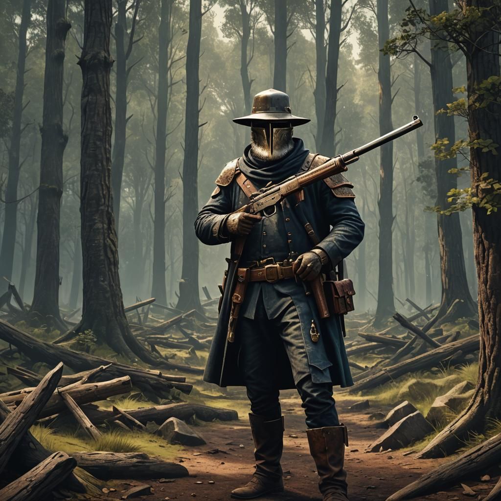 Ned Kelly with RPG: Detailed Matte Painting