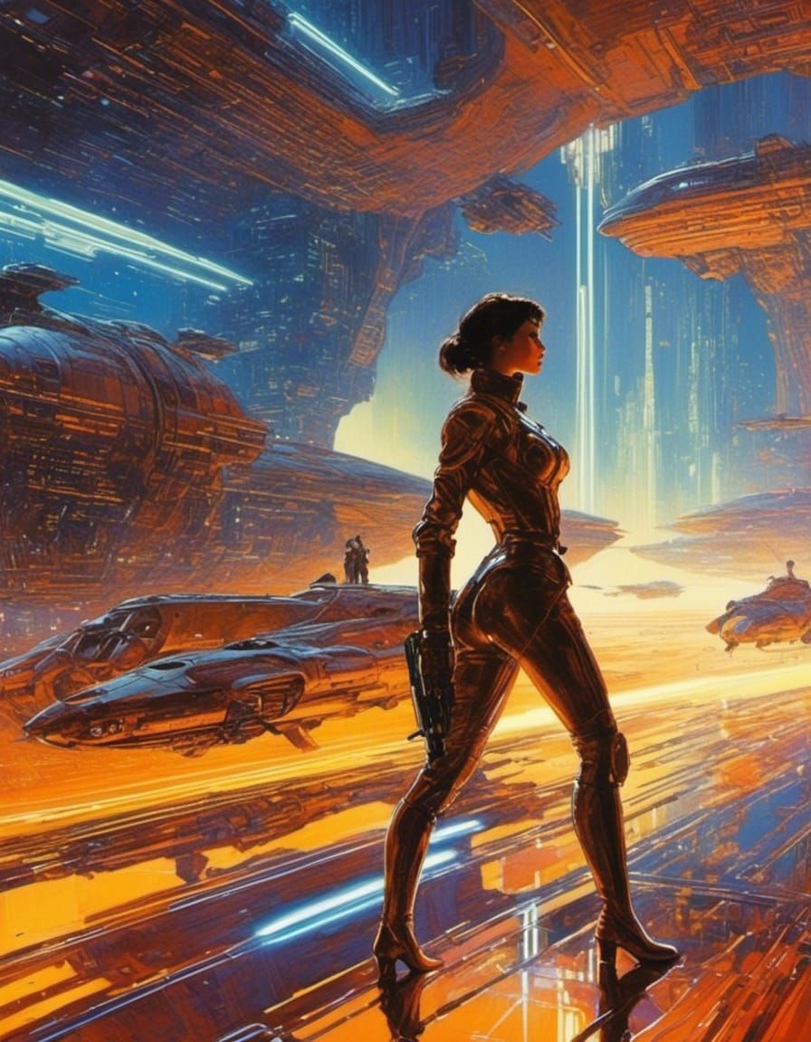 SPACEGIRL KNEW SHE'D NEED A GOOD CO-PILOT... IF ONLY CYBORG MEN WEREN'T ALL DENUBIAN SLUG RATS!