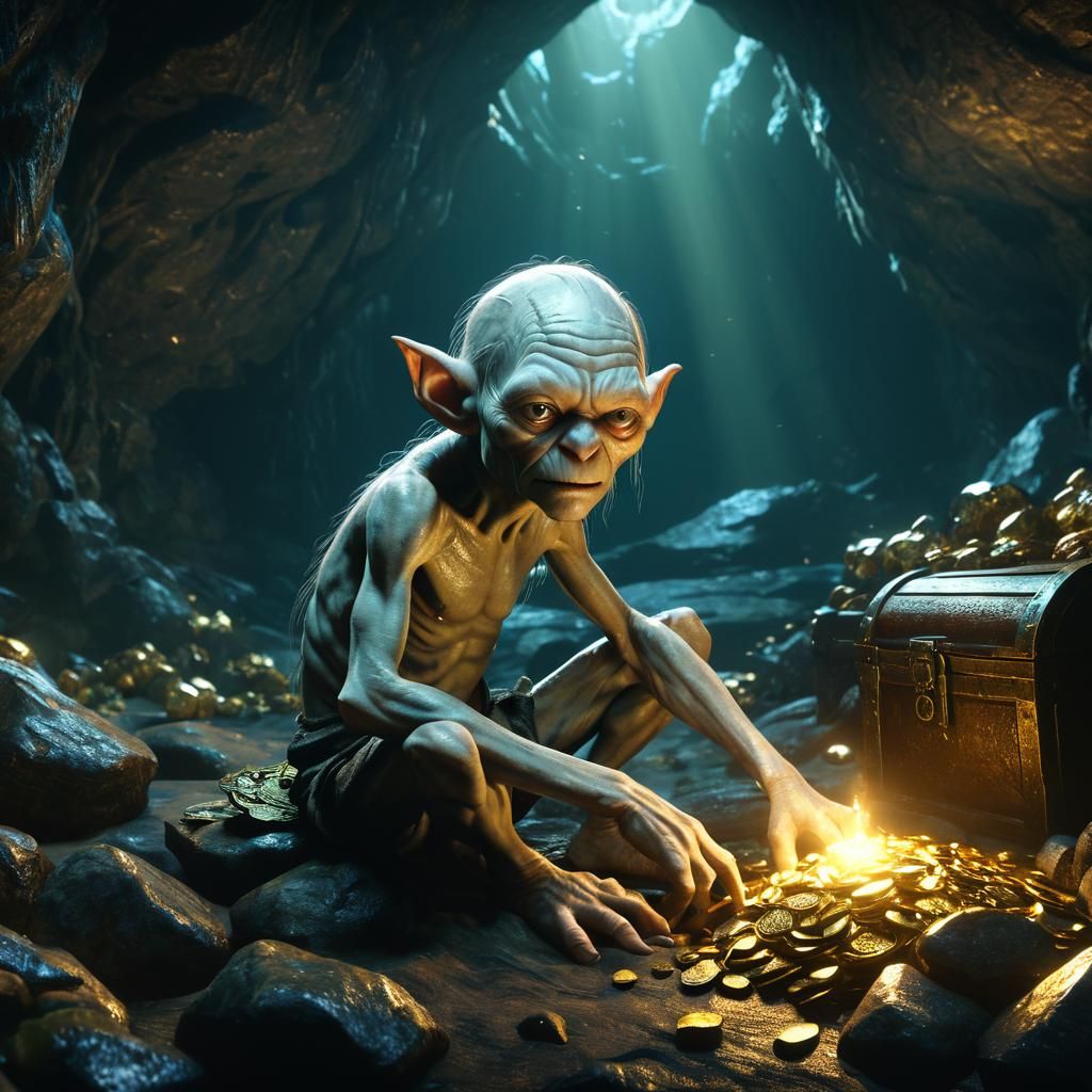 Gollum's Treasure: Dark Fantasy Concept Art