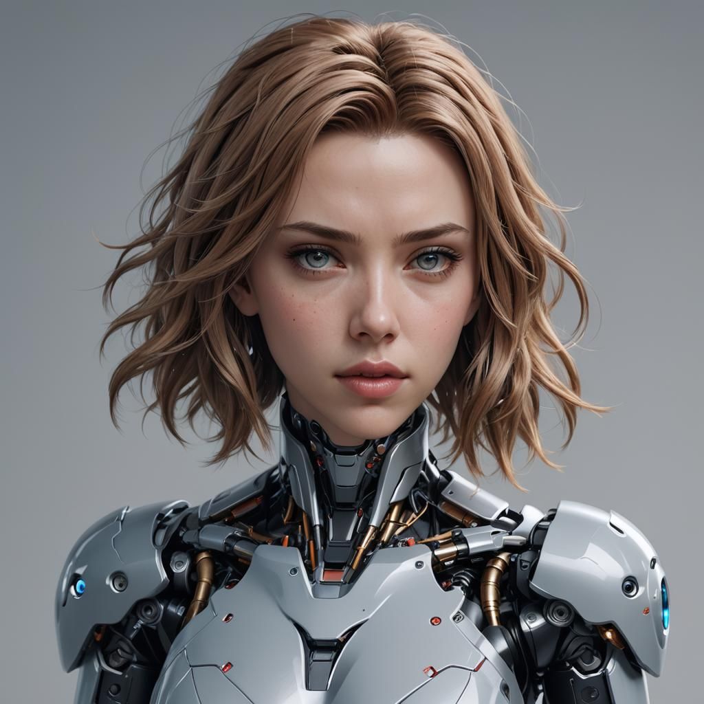 Lifelike Robot Modeled in Anime Style, 8k Resolution