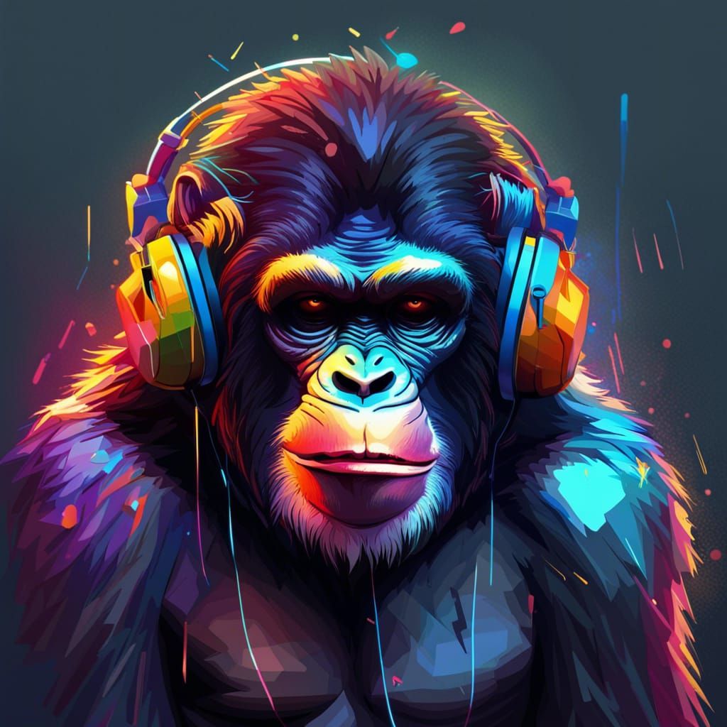 Cool Ape with Shades in Deep Thought