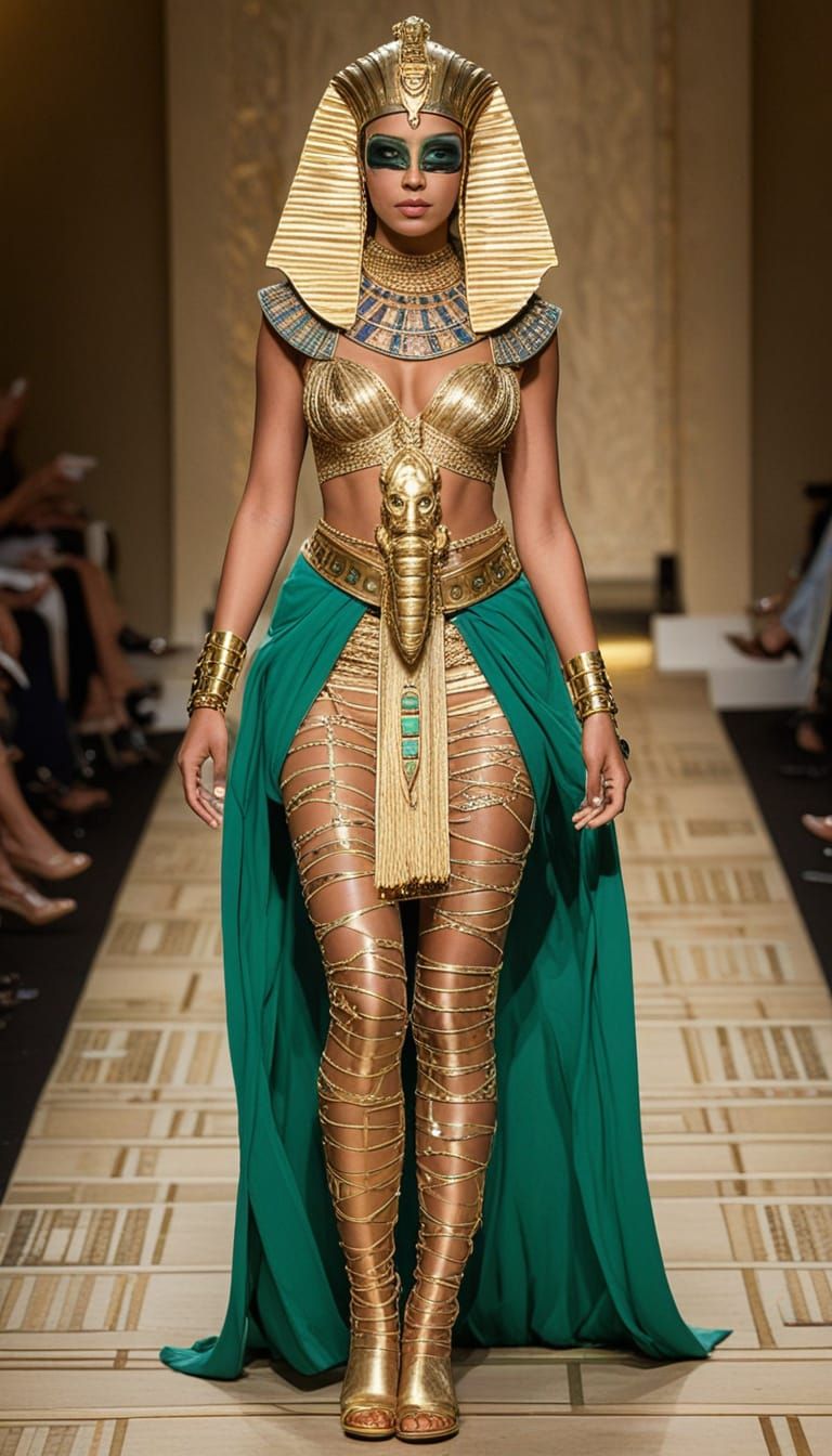 Ancient Egyptian Mummy Struts Down the Nile Fashion Runway