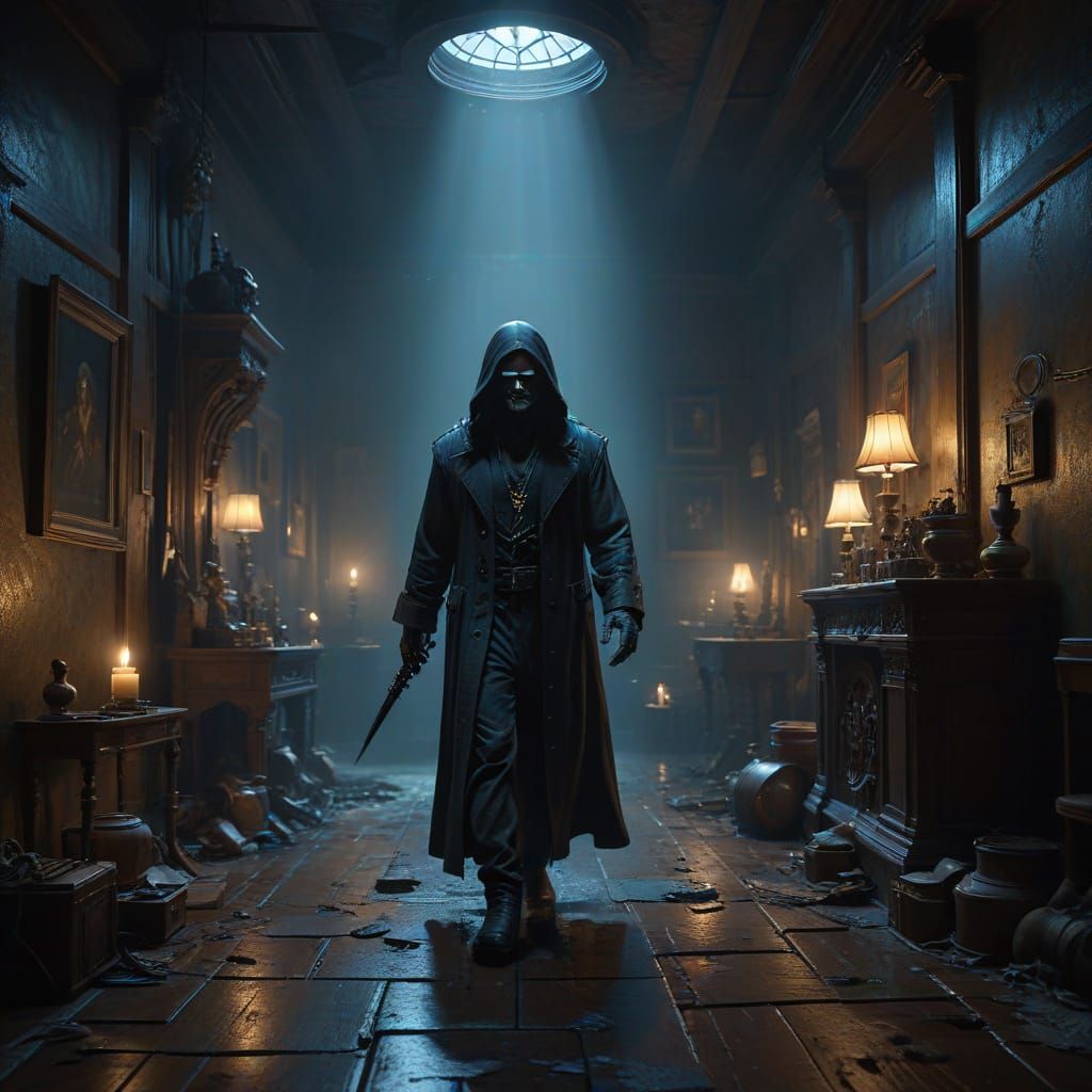 Gothic Macabre: Diary of a Madman in Oil Painting Style