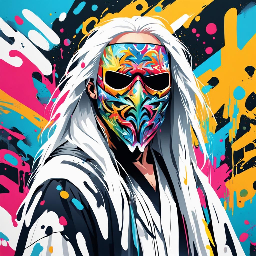 Person in Wedding Dress: Graffiti Splash Art