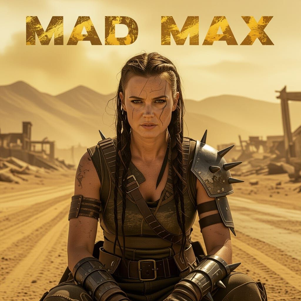 Post-Apocalyptic Woman in Desolate Wasteland