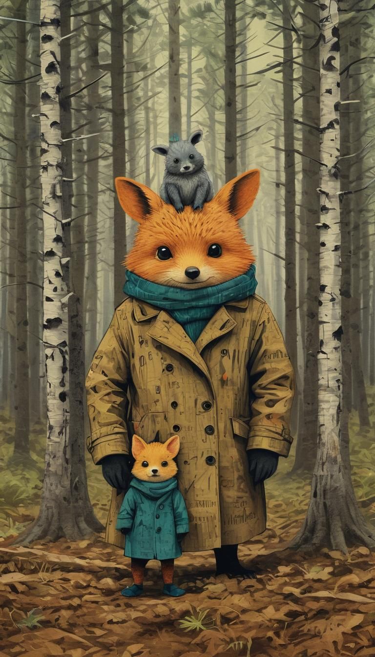 Adorable Forest Creatures in Typographic Art Poster