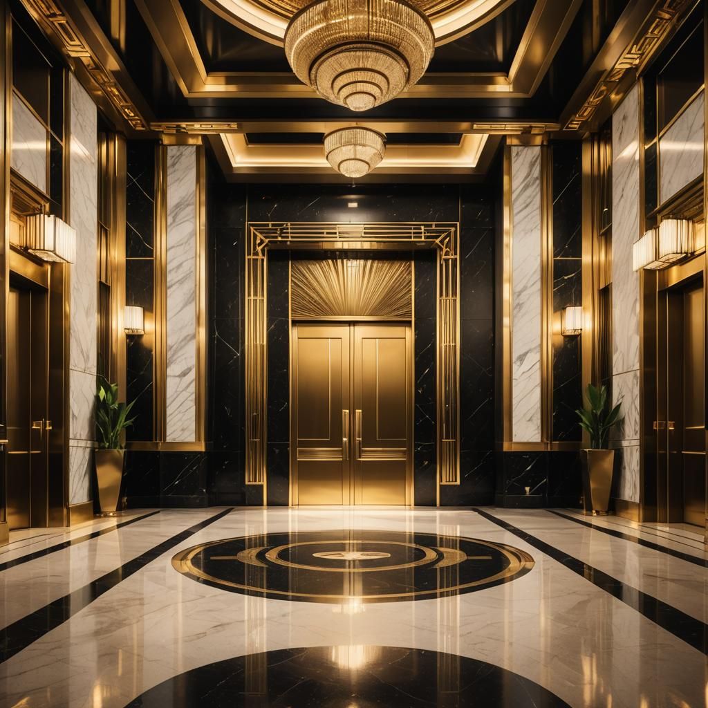 stylish elevator lobby