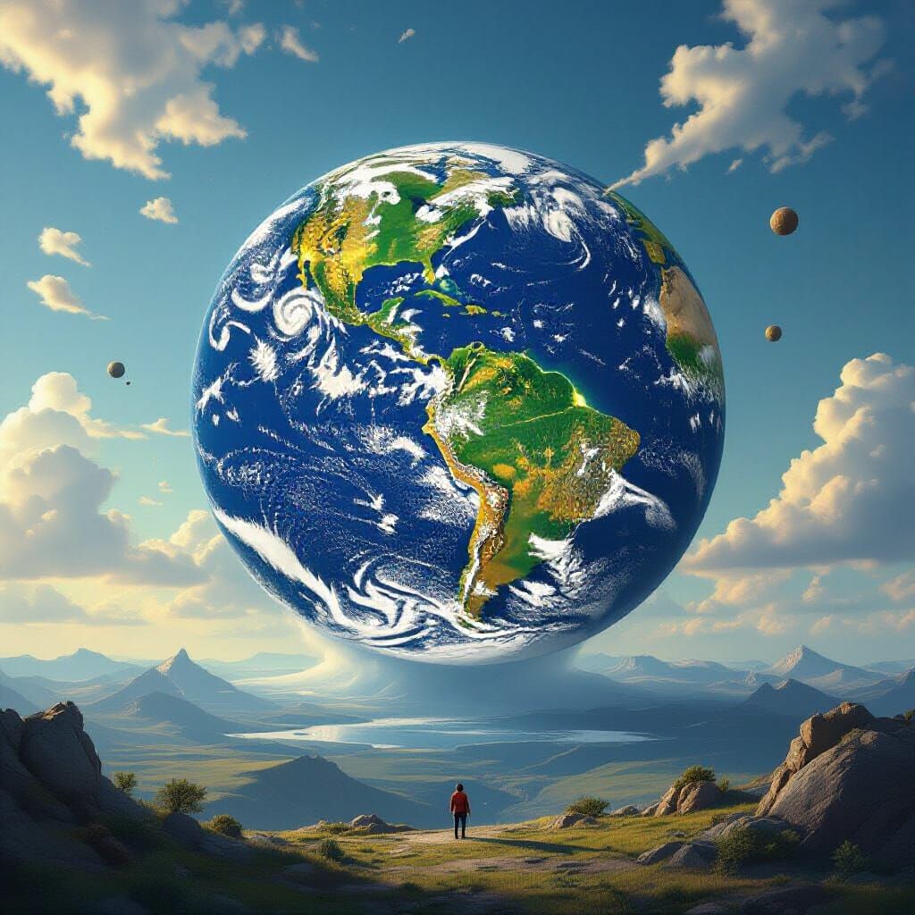 Earth Floating in Space: A Sci-Fi Art Piece