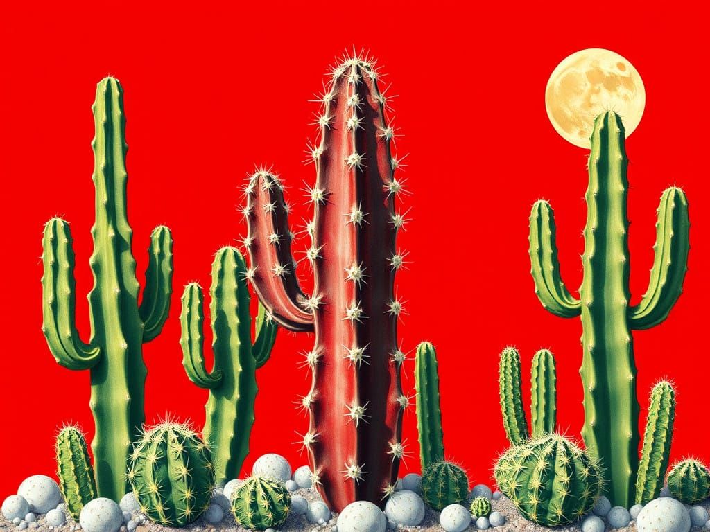 Cactus Reputation as Ultraminimal Woodcut